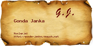 Gonda Janka névjegykártya